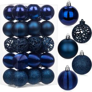 30PCS 2.36" Christmas Ball Ornaments Shatterproof Navy Blue Christmas Tree Decorations Xmas Tree Balls Halloween Ornaments Dcor