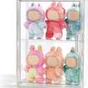 Display Case Compatible with Labubu POP MART, Acrylic Clear Display Box Shelf for POP MART Labubu Doll, 1 Pack