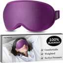 Blackout Eye Mask for Deep Sleep, 3D Weighted Sleep Mask for Women, Zero Pressure, Lash-Friendly, Perfect for Airplane Travel, Meditation, Yoga, Relaxation & Gifting, Purple