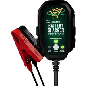 Battery Tender Junior 12V, 800mA Battery Charger and Maintainer for Lead Acid and Lithium Batteries - Switchable Battery Charger for Powersports - 022-0199-DL-WH