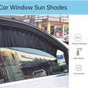 Car Side Window Curtain, 2Pcs Removable Slidable Car Curtains Foldable Sunshade, Cars Shades for Windows Automobile (Black)