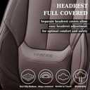 Coverado Seat Covers, Car Seat Covers Front Seats, Car Seat Cover, Car Seat Protector Waterproof, Car Seat Cushion Nappa Leather, Brwon Seat Covers Carseat Cover Universal Fit for Most Cars