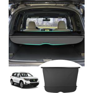 Powerty Retractable Cargo Cover for 2019-2025 Honda Passport, Canvas Texture Trunk Cover Privacy Screen Rear Security Shade for Passport Accessories