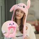 3 x Bunny Hat, Ear Moving Jumping Funny Plush Cap for Cosplay Dress Up Party Holiday, Easter Rabbit Ear Flap Cap