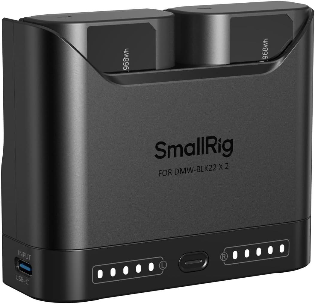 SMALLRIG DMW-BLK22 Camera Battery Set for Panasonic, 22.5W Dual Slot Charger with 1940mAh Batteries, Full Compatible with Panasonic Lumix GH5, GH5 II, GH6, GH7, S5, S5 II/IIX, S9, G9 II