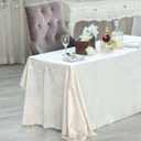 Tableclothsfactory 90 x 132 Inch Ivory Rectangle Tablecloth - Premium Velvet Table Cloth for Wedding, Party, Banquet, and Events