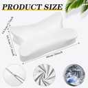 Hahafelt Cooling Cervical Neck Pillowcase for Pain Relief (Only Pillow Case) Ergonomic Pillowcase with Zipper Breathable Contour Cool Memory Foam Pillow Cover for Side Back Stomach Sleepers(White)