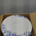 Charmount 10 Inch Large Blue Paper Plates, 300pcs Disposable Plates for Parties and Daily Use, Soak Proof, Cut Proof, Flower Printed