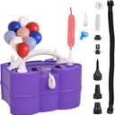Nulink Electric Balloon Pump, Portable Electric Balloon Blower Machine Balloon Air Pump Dual Nozzle 110V 600W Balloon Inflator for Party Decorations (Purple)