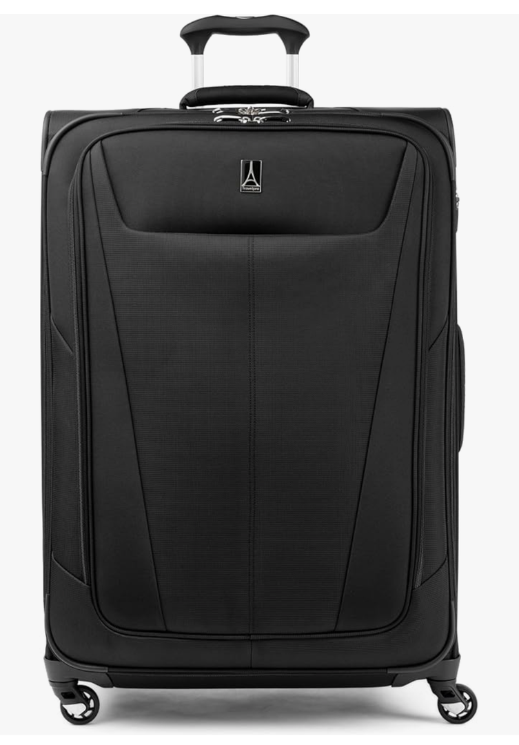 Travelpro Maxlite 5 Softside Expandable Checked Luggage with 4 Spinner Wheels, Lightweight Suitcase, Men and Women, Black, Checked Large 29-Inch