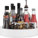 VAEHOLD Lazy Susan Turntable Spice Rack Organizer for Kitchen Cabinet, Storage Tray for Fruit, Snacks, Salad - Organizer for Cupboard, Pantry, Bathroom, Table, Cosmetic (White, 9 4/5'')