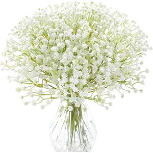 rongflower Babys Breath Artificial Flowers,30 Pcs White Gypsophila Greenery Sprays,Real Touch Flowers for Wedding Bouquets Centerpieces Floral Arrangements and Decorations
