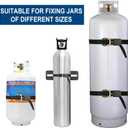 Propane Tank Holder Cylinder Wall Mounted Brackets, Ratchet Straps6.6ft , Steel Gas Cylinder Holder, Heavy Duty Gas Cylinder Holder Wall-Mounted Bracket (White 1)