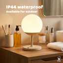 WEILAILUX Cordless Table Lamp with Globe Shade, Rechargeable Dimmable Bedside Light, Shower Lamp Waterproof, Touch Control, 8-72 Hours Runtime, 2700K Warm White for Indoor Outdoor (Green, Short)