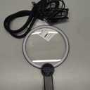 Hands-Free Neckband Magnifier & Magnifying Glass with Light for Seniors  Rechargeable 5X/10X Large 5.3" Lens for Close Work, Reading, Sewing, Cross-Stitching, Crafts