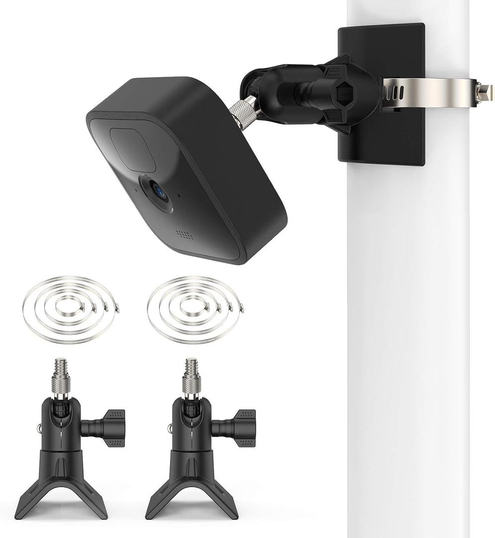 HOLACA 2 Pack Blink Camera Pole Mount Blink Outdoor Mount Compatible with Blink 2k+(2025 Model) Blink Outdoor 4/3 Blink XT2/XT1 Mini2/Mini, Applicable Pipe Diameter Size 1.18-7.87 inch (30mm-200mm)