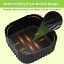 Air Fryer Silicone Liners Square for Chefman 8QT Air Fryer, 3 Pack Reusable Silicone Pot Baking Accessories for Instant, Nuwave, Gourmia and other 8QT to 10QT Large AirFryer, 2 In 1 Liners