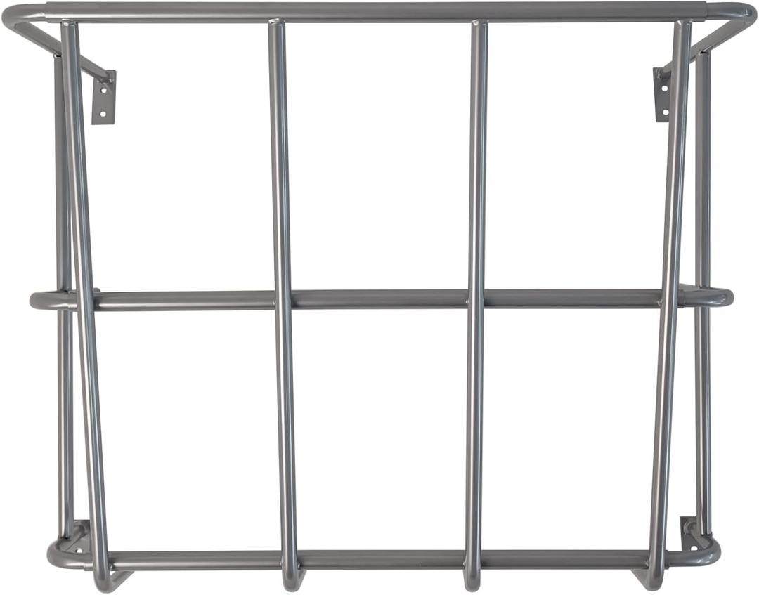 Hay Feeder Goat, 20 Gallon Multiple Sided Goat Hay Rack, Heavy Duty Iron Wall Hay Rack for Sheep, Horses, Effortless Installation in Farm, Yield (Silver)