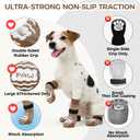 BINGPET Dog Socks to Prevent Licking Paws -Dog Shoes for Hot Pavement,Extra-Thick Grippy Dogs Sock for Hardwood Floors Anti-Slip,4Pcs All-Weather Boots Paw Protector for Small Medium Large Senior Dogs