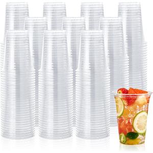 Lilymicky 1000 Pack 12 oz Clear Plastic Cups, PET Disposable Drinking Cups, Crystal Clear, Perfect for Ice Coffee, Smoothie, Soda, or Any Cold Drinks