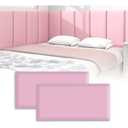 3D Anti-Collision Wall Padding, Peel & Stick Upholstered Wall Panels, Queen Headboard, Playroom Decorative Protection, Pack of 2 Panels - 23.6' X 11.8' (Pink)