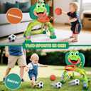 Marstone Baby Boy Toys for 1 2 3 Year Old Gifts: Toddler Basketball Hoop and Soccer Goal Activity Center Toys with Sound and Music for Kids, Girls 1-3, Interactive 1st First Birthday Present