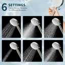 Filtered Shower Head with Handheld, High Pressure 6 Spray Mode Showerhead with Filters, Detachable Shower Head, Water Softener Filters Beads for Hard Water -Remove Chlorine (Brushed Nickel)