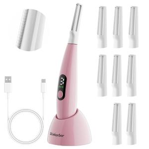 Sonic Dermaplane Razor for Women Face,WomenS Facial Exfoliation & Peach Fuzz Hair Removal System,Anti-Aging3 Speeds8 Dermaplaning BladesRechargeable,Sonic Dermaplaning Tool (Pink)