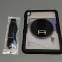 SEYMAC stock Case for iPad A16 11-inch Case 2025/ for iPad 11th/ 10th Generation 10.9'' 2022, Protective with Screen Protector, Pen Holder, Rotate Stand, Loop Nylon Hand Strap, Shoulder Strap, Clear