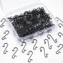 Tatuo 200 Pieces Christmas Ornament Hooks Ornament Hangers Xmas Metal Wire Hooks with Storage Box for Christmas Tree Decoration (Black)