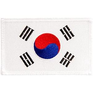 Desert Cactus South Korea Flag Patch – 3.5" x 2.25" Embroidered Iron On/Sew On Applique for Blazers, Jackets, Backpacks, Bags, Hats & Tactical Gear – (Single Patch) 2 Pack