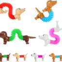 Limpskys Dog pop Tubes fidgets, Travel Toys for Toddlers 3-5, Sensory Toys for Kids 5-7, fidgets for Kids, Animal pop Tubes, Easter Egg fillers,Easter Basket Stuffers4 Pack Dog