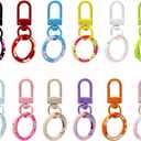 12Color Trigger Spring O Rings Round Lobster Claw Clasps, Cute Metal Keychain Ring Round Carabiner Clips for Keyrings Buckle, Bags,Purses