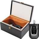 Faraday Box for Car Keys, Faraday Key Fob Protector Box, Anti Theft Car Keys Faraday Cage, Keyless Entry Protector Faraday Pouch for Key fob, RFID Signal Blocking Box(Black,S)