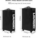 25" Slim Rolling Laundry basket on Wheels, 50L Collapsible Narrow Corner Laundry Hamper, Foldable Storage Bins, Black