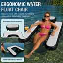 AWEMUFA Inflatable Floating Chair with Cup Holder, Inflatable Chair for Adult Lounger, Pool Floats Water Float Pool Chair Float River Lake Floats for Outside Tanning, 48''L × 40''W