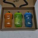 Tommee Tippee Sportee Water Bottle, for 12m+, 10oz, Pack of 3 Non-Spill Sippy Cups for Toddlers, Orange, Green and Blue, with Bite-Resistant Spout, Easy-Hold and BPA Free