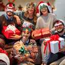 NAFY 12Pcs Christmas Glasses Funny Glitter Party Eyeglasses Frames Cute Xmas Prop Glasses Creative Christmas Decoration Costume Glasses Eyewear for Christmas Party Favor Set (Fit for Most Face Shapes)