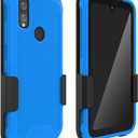 Case with Clip Compatible with Kyocera DuraSport Phone Model C6930. Heavy Duty Rotating Belt Clip Holster and Rugged Flexible TPU Case Combo (Royal Blue)