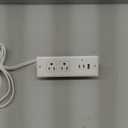 Recessed Power Strip with 20W USB C Port, Fast Charging USB A Port Conference Recessed Outlet, Space-Saver for Furniture Side Table, End Table, Desk Outlet with 6ft Cord, 45° Thin Flat Plug, White