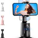 Smart Ai Facial Recognition Phone Tripod, Auto Face Tracking Tripods 360 Rotation with Stand, Adjustable Angle and Rotation, with Remote Control and Telescopic Function for Video Recording(Black)