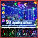 COOLNIGHT Night Light for Kids, 93 Lighting+3 Films Kids Night Light Projector, Remote+ Dimmable Star Projector,360 Ceiling Stars Glow in The Dark Stars, Christmas Gifts for 4 Year Old Boy Birthday Gift, Black