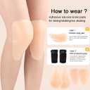 Silicone Knee Pads,Adhesive Knee Brace KneePad for Skiing Skating,Snowboarding,Ateboarding,Roller Skating,Rollerblading,Dancing,Unisex,Light Skin,M