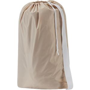HOMEST XL Nylon Laundry Bag with Strap, Large Dirty Clothes Organizer, Easy Fit a Laundry Hamper or Basket, Can Carry Up to 4 Loads of Laundry, Beige