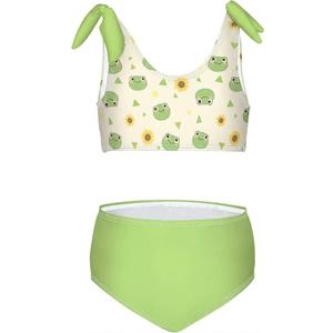 Girls Tankini Swimsuit Bathing Suit Two Piece Bikini Summer Beach Swimwear with Adjustable Strap 6-5T  (Green)