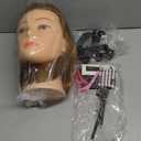 22" MQHIHI Mannequin Head Human Hair Cosmetology Manikin Doll Head with 80% Real Hair for Hairdresser Practice Cutting Braiding Hair Styling with Clamp Holder and Tools (Light Brown)