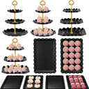 Kootek Dessert Cupcake Stand, 10pcs Dessert Table Display Set, 3 Tiered Cup Cake Holder Tower Stand Riser& Cookie Serving Trays for Wedding, Tea Party, Birthday, Baby Shower