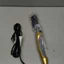 DAN Technology Titanium Anti-Scald Electric Hot Comb Hair Straightening Brush for Wigs Adjustable, Pressing Combs for Black Women Hair Styling, Gold