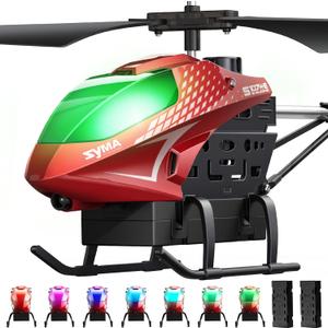 SYMA RC Helicopter, Remote Control Helicopter with 40 Mins Flight Time(2 Batteries), Auto Obstacle Avoidance, 7 LED Lights and Altitude Hold, Gifts Toys for Kids 8-12 (Red)