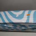 Vaukki Waterproof Outdoor Rug 9x12 Teal Striped Patio Mat